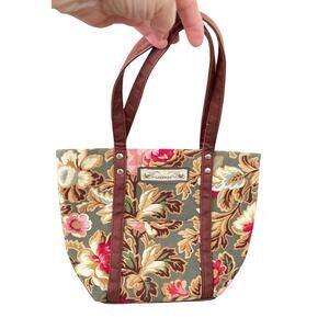 Longaberger Fabric Purse Handbag 2 Straps Majolica Garden Magnetic Closure